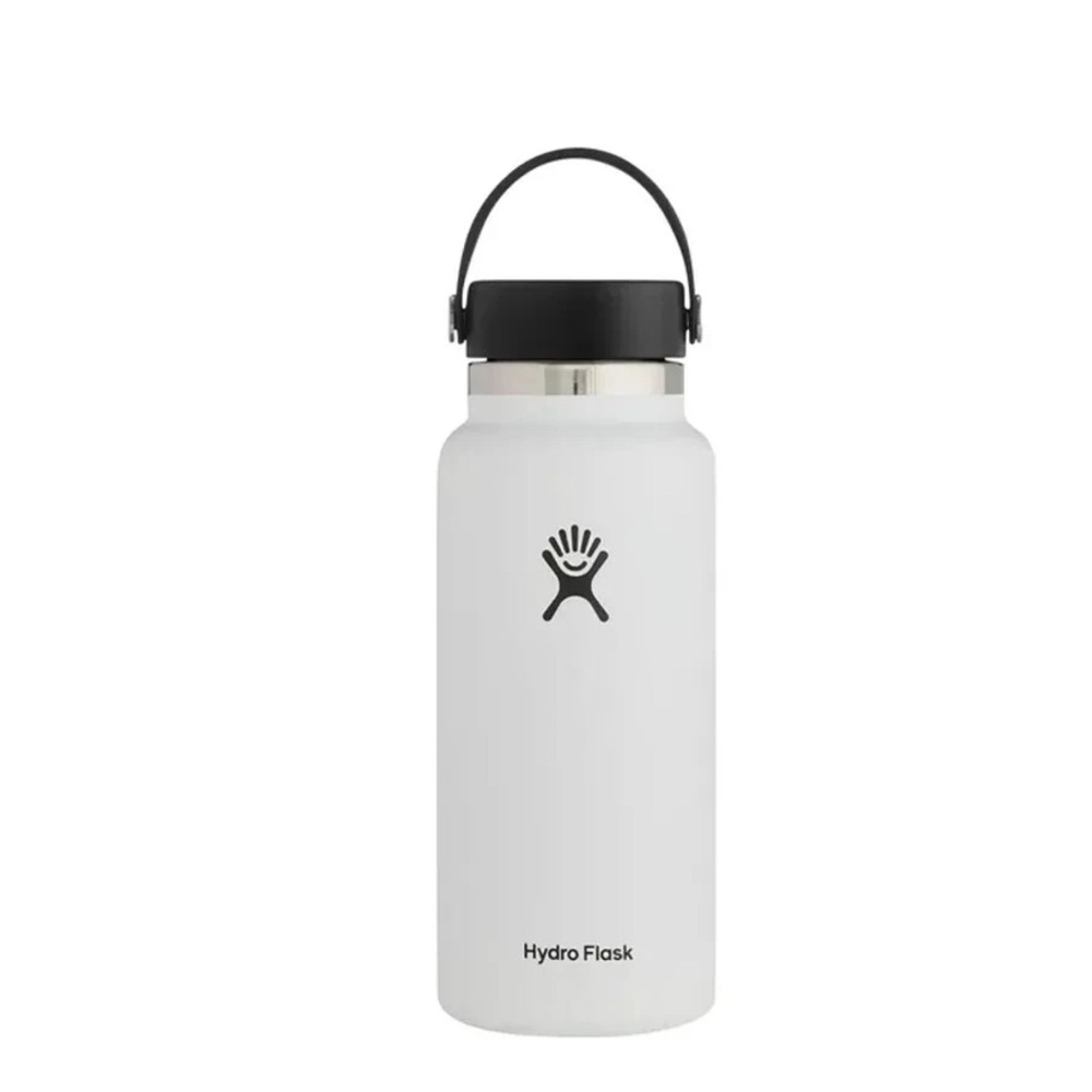 Hydro Flask Water Bottle 32oz wide mouth flex cap brand new white